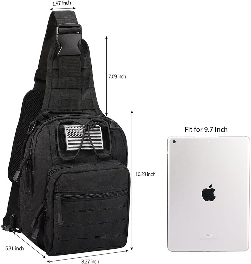 BOMTURN Tactical Backpack-1000D Waterproof Military Backpack/Laser-Cut/CCW Bags Sling Bag Tactical Satchel Shoulder Bag Men - Image 3