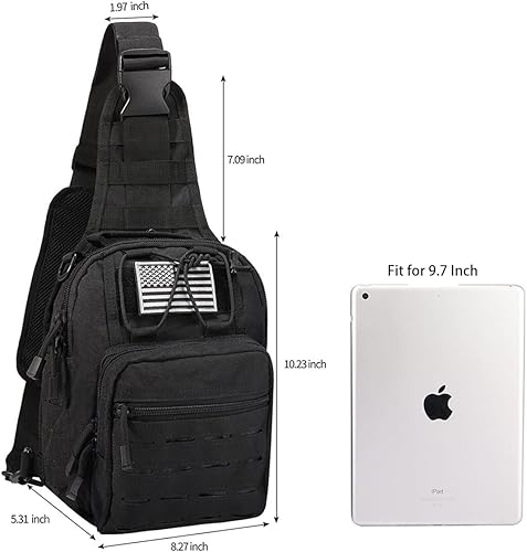 Miniatura 3 de BOMTURN Mochila táctica-1000D Impermeable Militar MochilaCorte láserCCW Bolsas Sling Bag Tactical Satchel Bolso de hombro Hombres