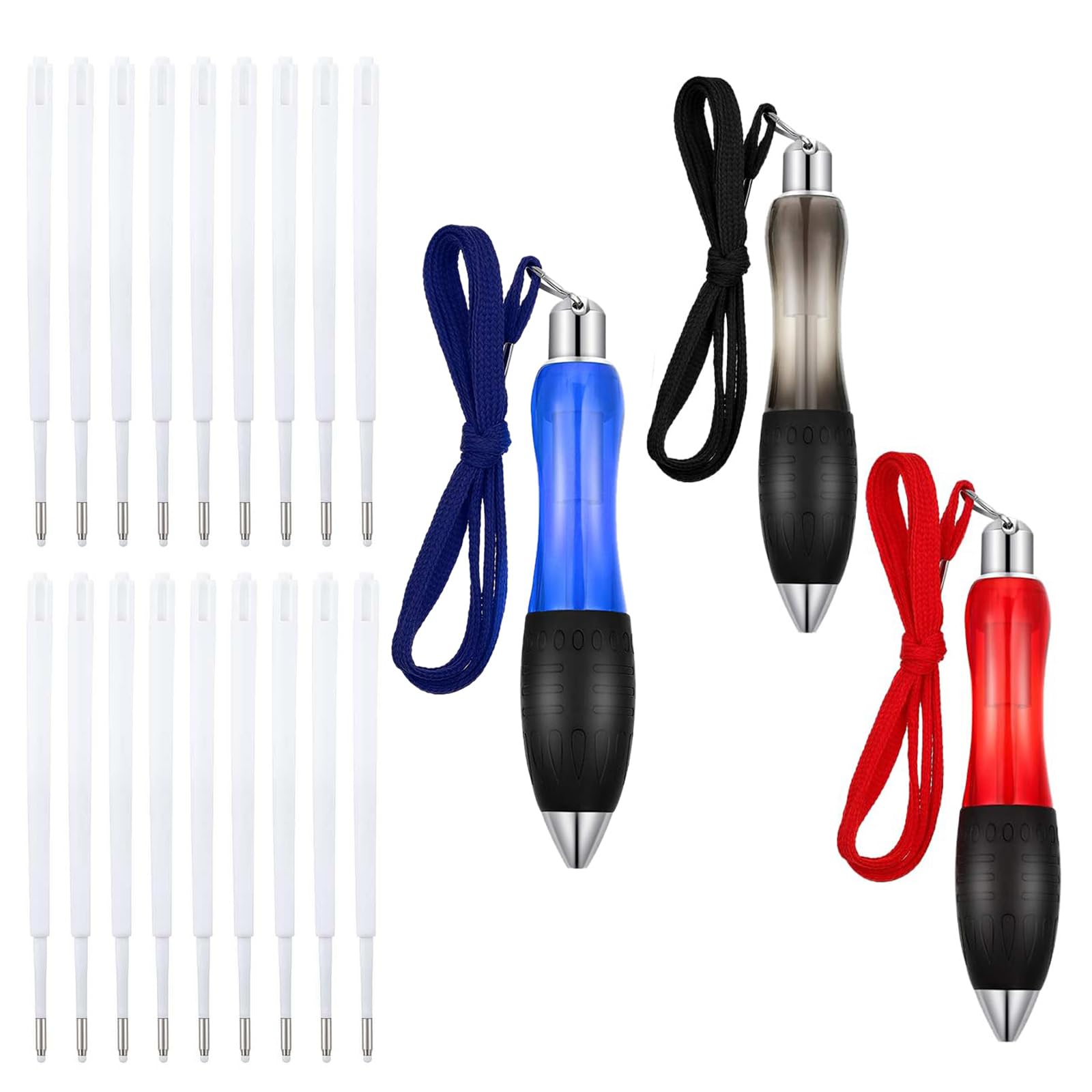 Weenwill Chunky Retractable Ballpoint Pens,3 PCS Big Fat Pens with 18 Refills,Ergonomic Handwriting Pens for Arthritis & Tremors,Comfort Grip Jumbo Pens for Office,School & Daily Use