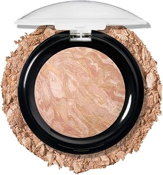 LAURA GELLER Baked to Go Balance-n-Brighten Colour Correcting Powder Foundation Fair Travel Size Buildable Light to Medium Coverage Baked Foundation, Demi-Matte Finish