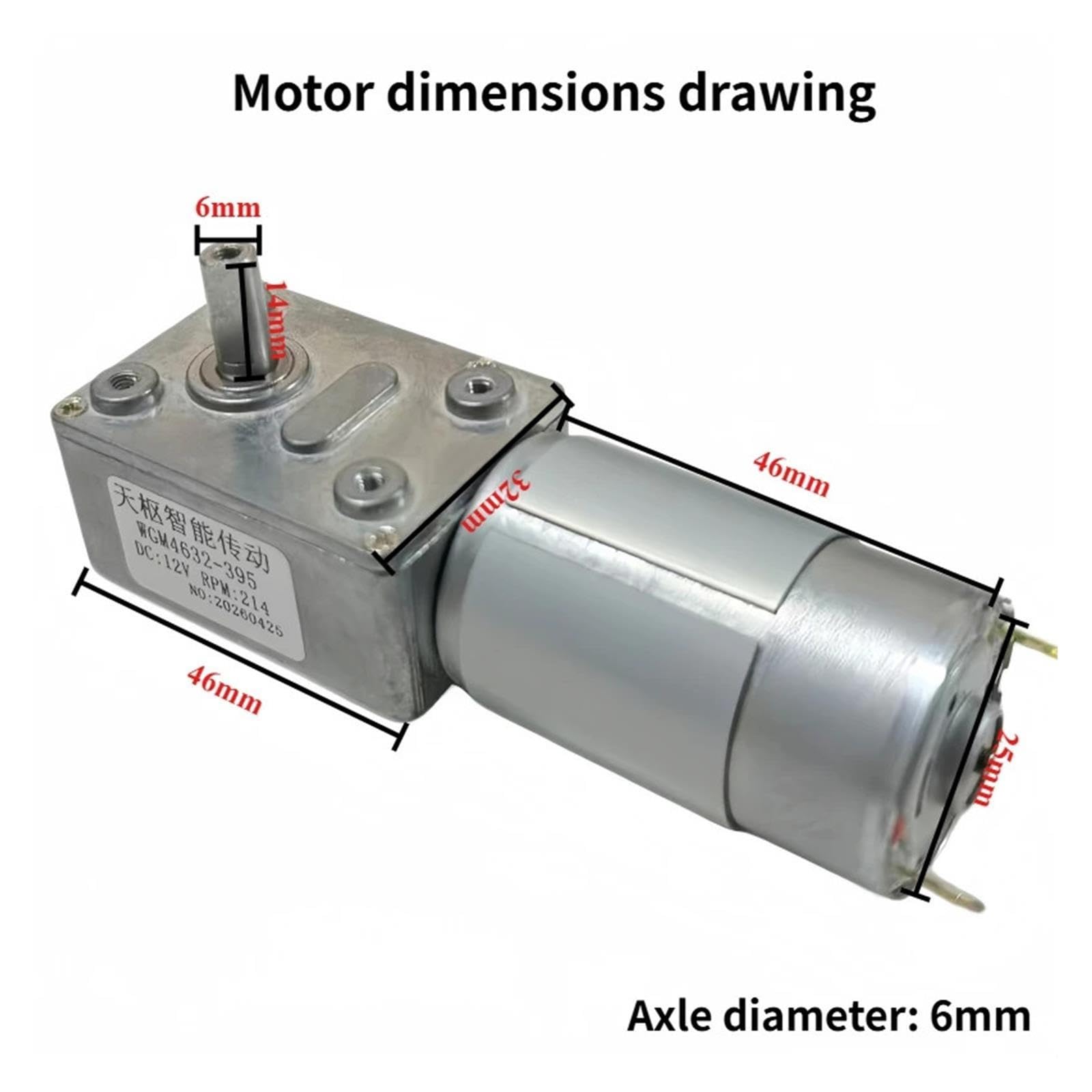 Moteur réducteur à vis sans fin turbine, 12 V, 24, 4632-395