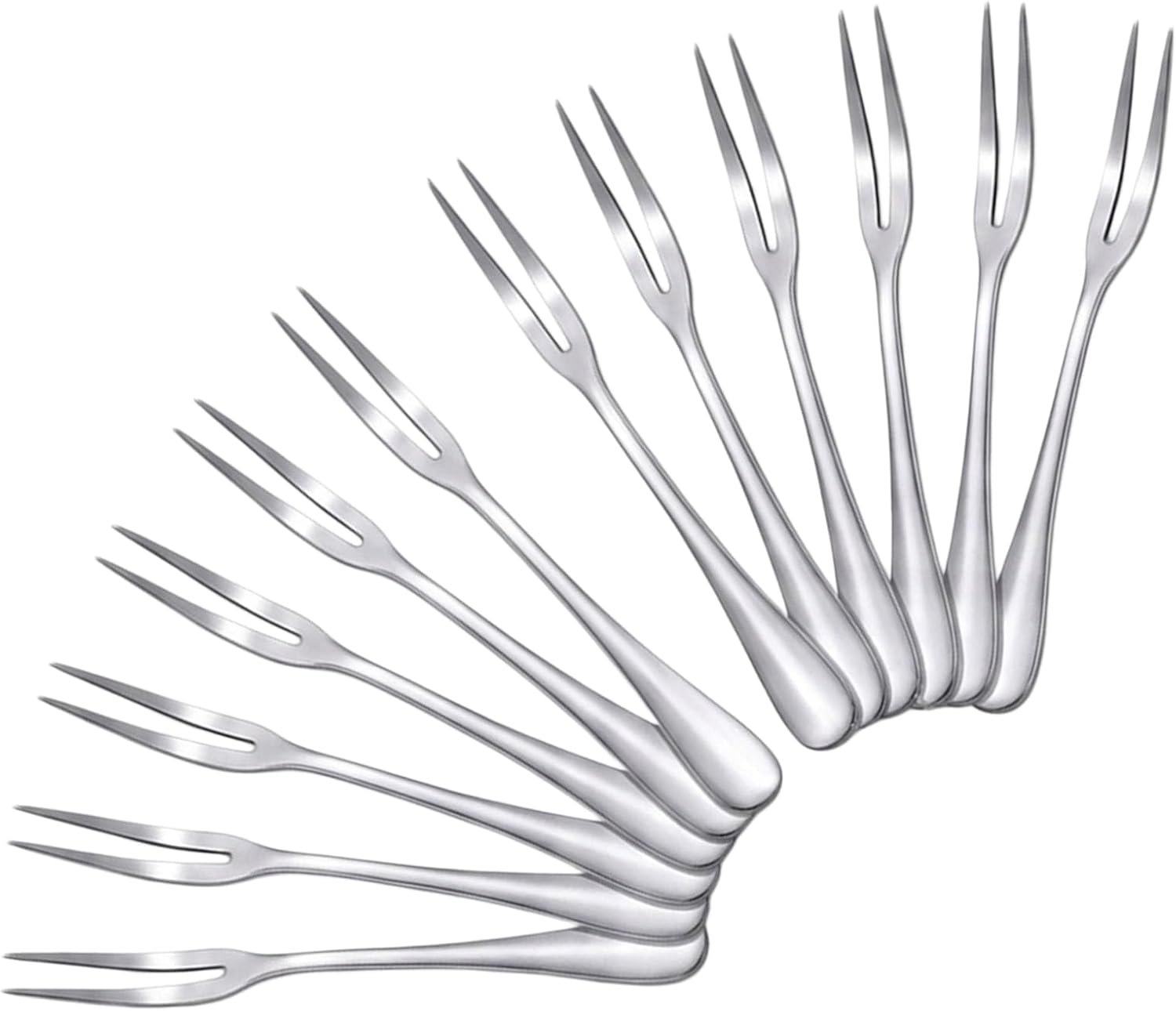 Appetizer Forks 12 Pcs, 5.1 Inch 2-Prong Stainless Steel Mini Cocktail Fork