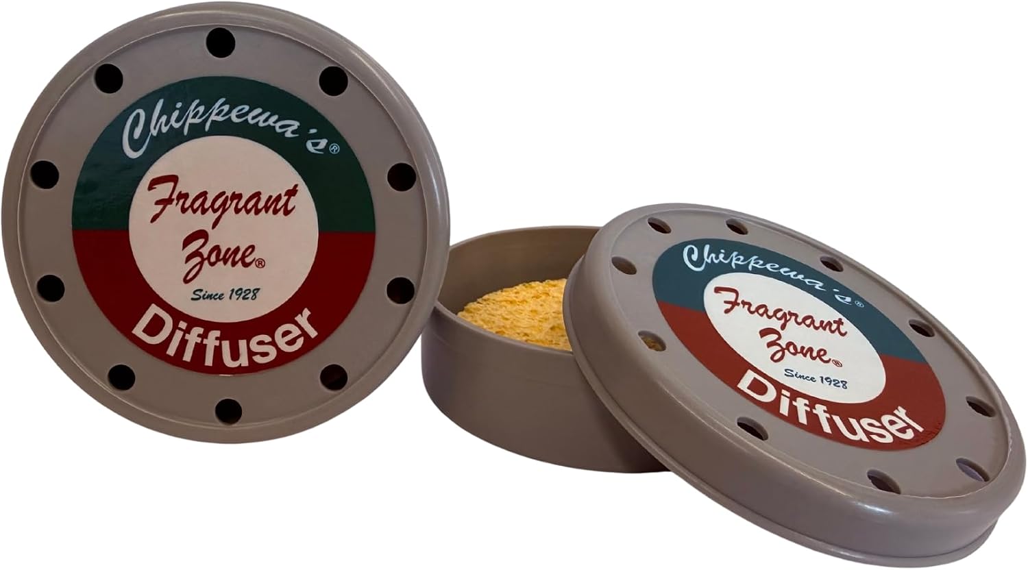 FRAGRANT ZONE 2 Round Poly Diffuser "The Truckers air Freshener" Chippewa Products