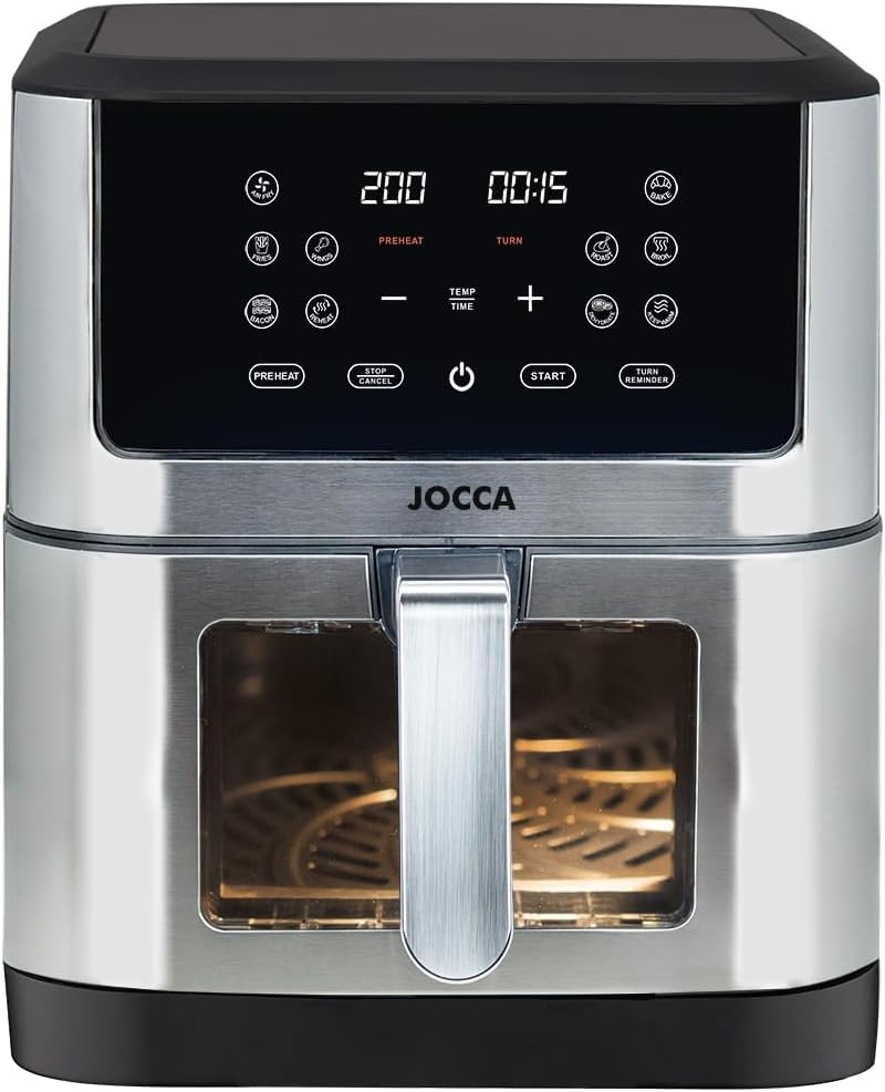 JOCCA 8L Air Fryer front view amb pantalla digital