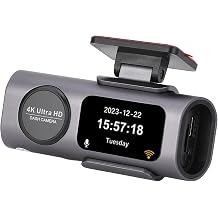 Dual Lens Dashcam, 4K Front and 1080P Rear Camera, Sensor, 24H Parking Surveillance, Motion Detection, Loop Recording, Time Lapse Photography