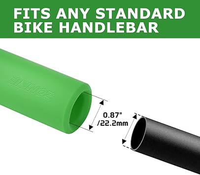 Eco-Friendly Silicone Bike Handlebar Grips, Ergonomic Non-Slip MTB Grips for Mountain Bikes, BMX, Beach Cruisers, Scooters, Folding Bikes & Kids Bicycles (Green, 30mm)