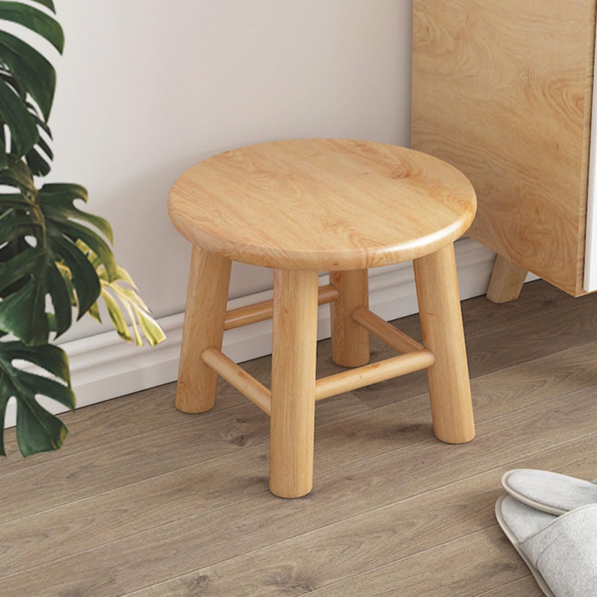 DOITOOL Taburete de Madera Maciza para Cambiar Zapatos Estructura Estable y Buena Capacidad de Carga, Diseño Pequeño Adecuado Hogar y Picnic