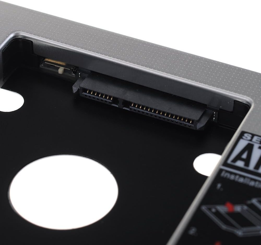 SDD Hard Drive Caddy Case,Universal 9.5mm SATA to SATA 2nd SSD HDD Hard Drive Caddy Adapter Tray Case for DELL HP Lenovo ThinkPad ACER Gateway ASUS Sony Samsung MSI Laptop image 7 of 8 B09XNW7MJZ