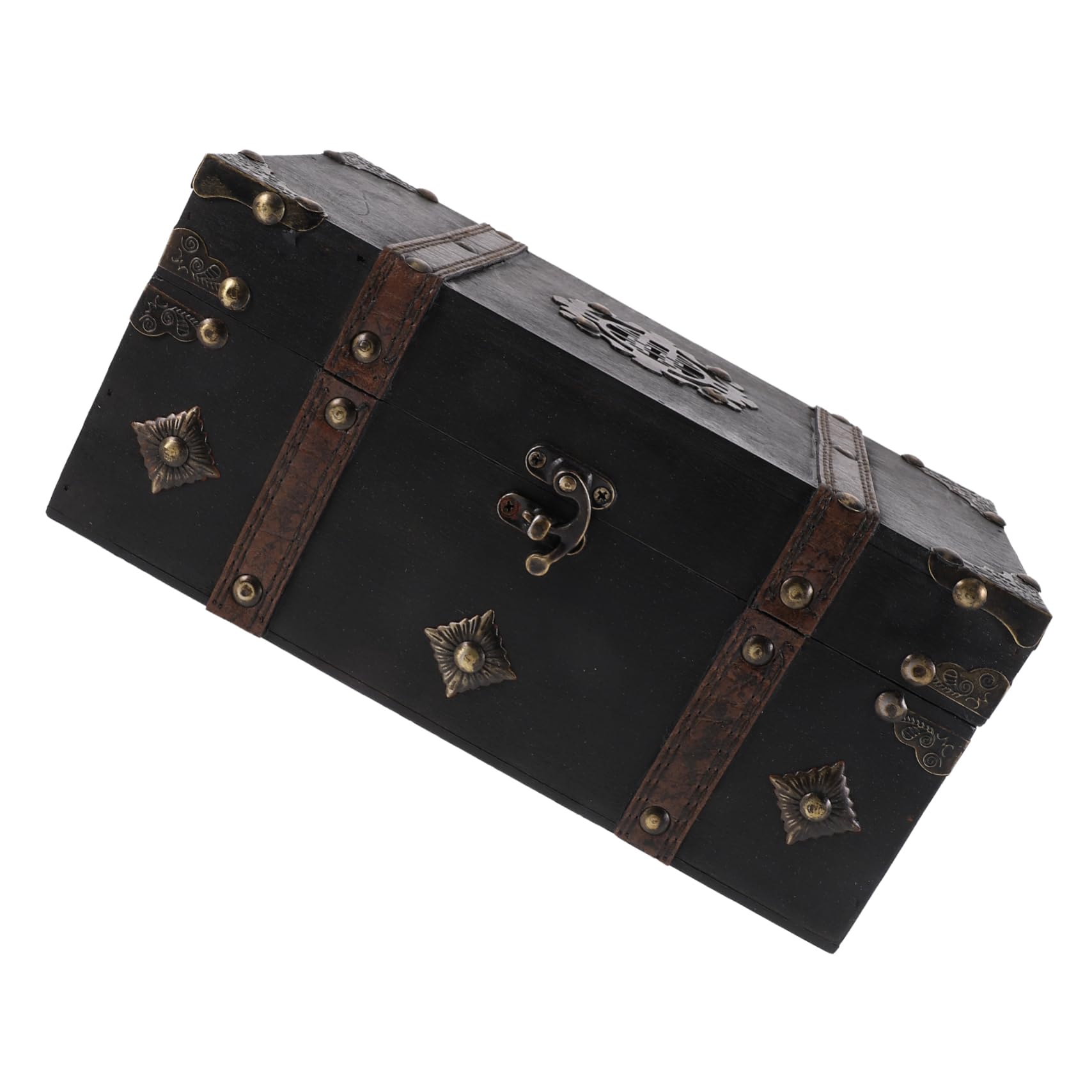 LABRIMP caja de almacenamiento de madera cajas de almacenamiento joyas de cofre estriado recipientes para organizar cofre de madera para recuerdos cajas de recuerdos Metal