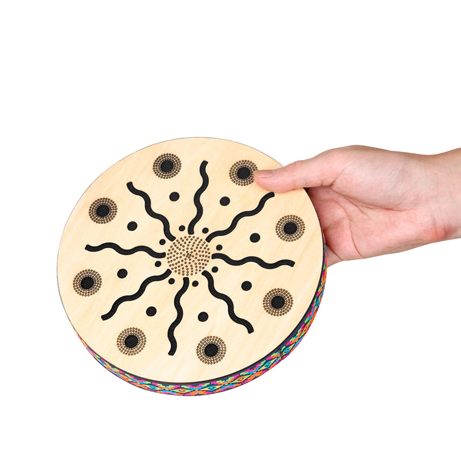 Sea Drum Ocean Wave Sound da 8 pollici Maple Portable Maple Wood Etnic Musical Percussion Strument per bambini per adulti Music Classroom Camping