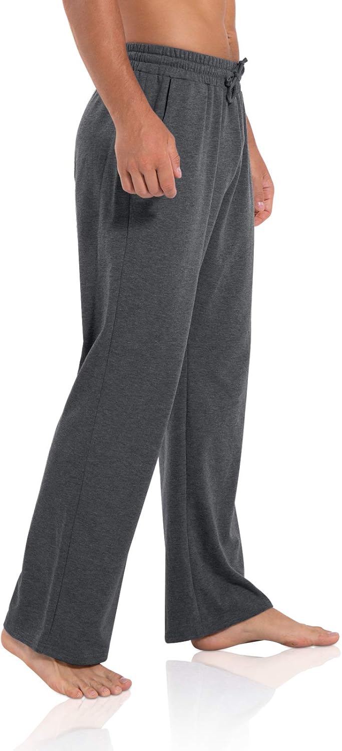Agnes Urban Men's Joggers Sweatpants Open Bottom Straight Leg Casual Loose Fit Running Athletic Jersey Pants with Pockets - Image 3