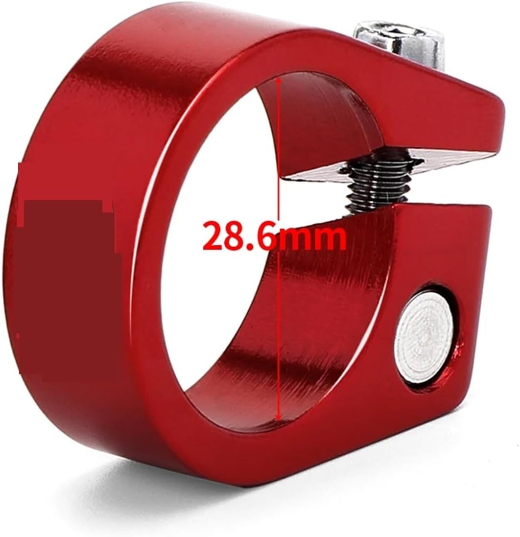 Bike Seat Post Clamp 10pcs Aluminum Bike Seatpost Clamp 28.6/31.8/34.9mm Multicolor Bicycle Seat Post Clip(28.6mm red clamp)