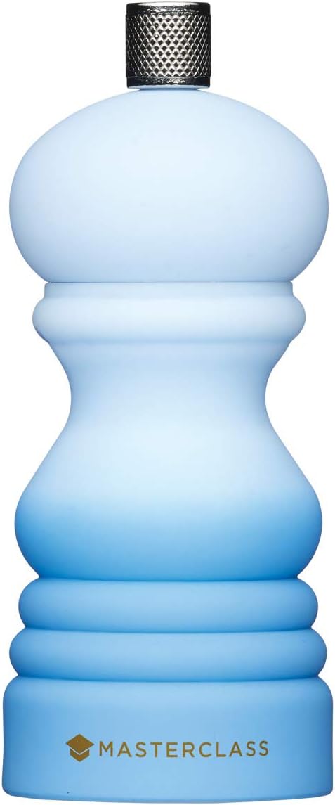 MasterClass Pepper Mill or Salt Grinder with Interchangeable Cap, Plastic, Blue Ombré, 12 cm