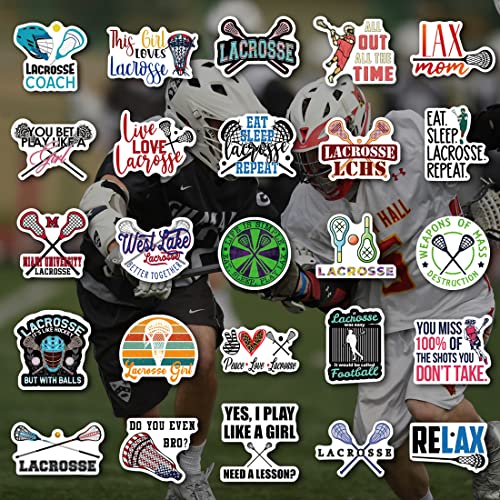 Lacrosse Stickers 50Pcs Sports Stickers,Lacrosse Helmet Stickers,Lacrosse Accessories Gifts For Girls/Boys,Waterproof Vinyl Lacrosse Stickers For Water Bottle Hydroflask Laptop Guitar Computer Skateboard Phone Cup Luggage,Lacrosse Party Supplies #TOP2