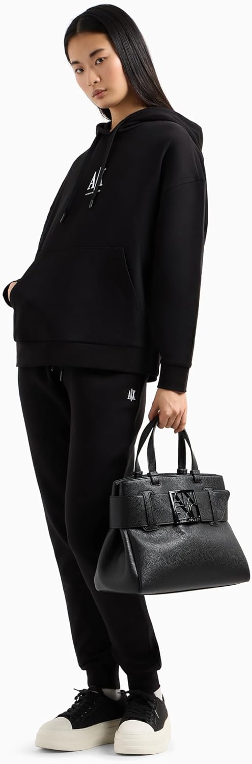 Armani Exchange womens Icon Embroidery Hoodie - Image 3