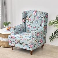 Highdi Housse de Fauteuil à Oreilles Extensible 2-Pièces Couverture de Fauteuil avec Housse de Coussin en T, Luxueux Baroque Impression Strandmon Housse de Fauteuil Antidérapante (bohème Noir Highdi Housse de Fauteuil à Oreilles Extensible 2-Pièces Couverture de Fauteuil avec Housse de Coussin en T, Luxueux Baroque Impression Strandmon Housse de Fauteuil Antidérapante (bohème Noir