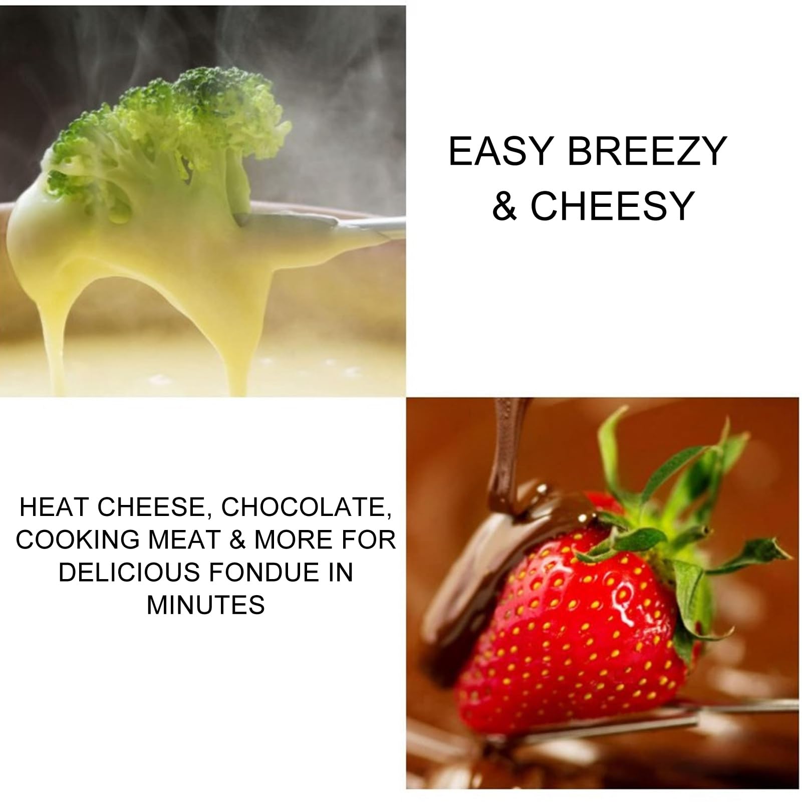 Mini Electric Fondue Pot Set mit 10 Eintauchgabeln Schokoladenfondue Topf EU-Stecker 220 V