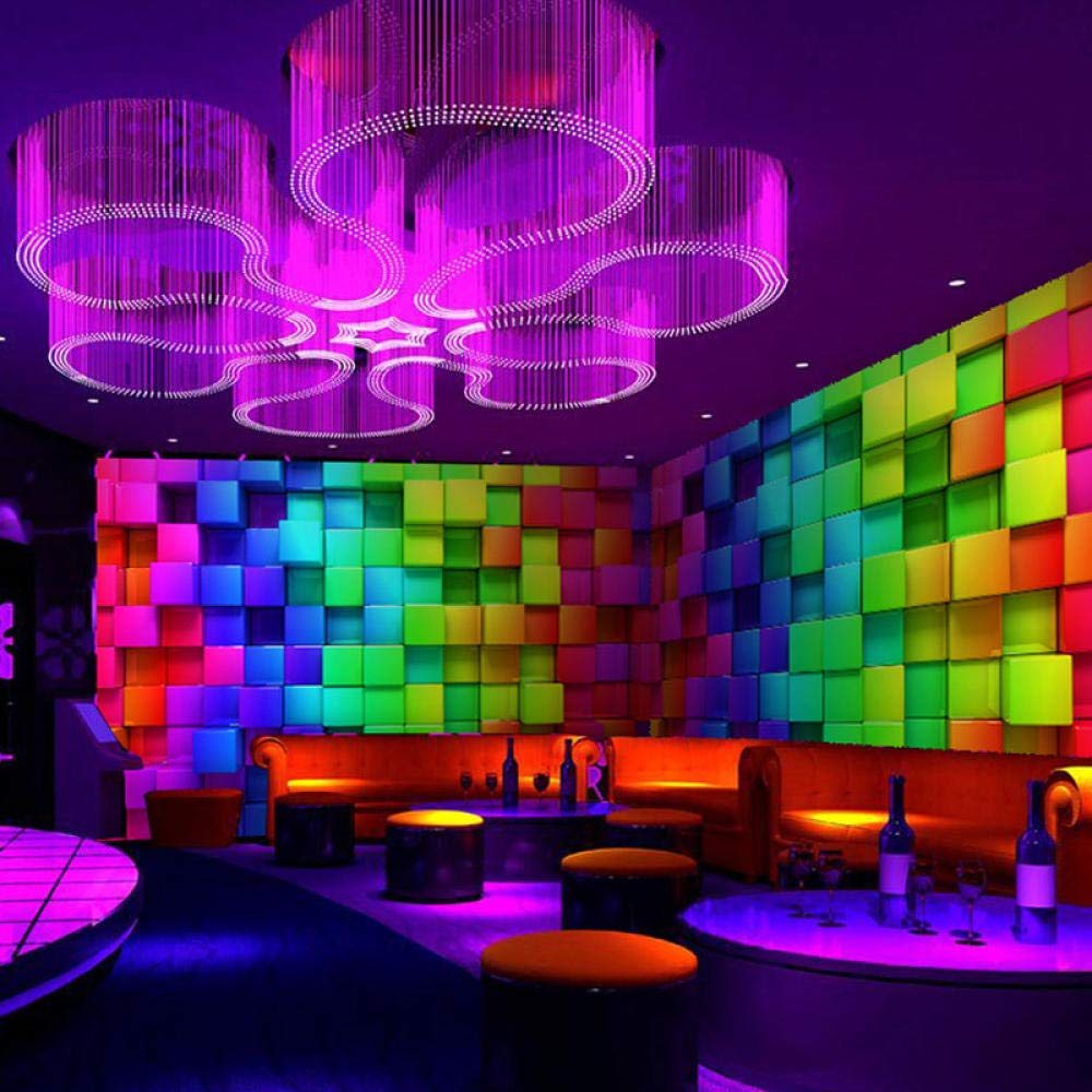 Niestandardowy kolorowy papier ścienny 3D stereo kostka do klubu nocnego dekoracja domu KTV salon tapeta niestandardowy rozmiar mural włóknina tapeta 250 cm (szer.) × 175 cm (wys.)
