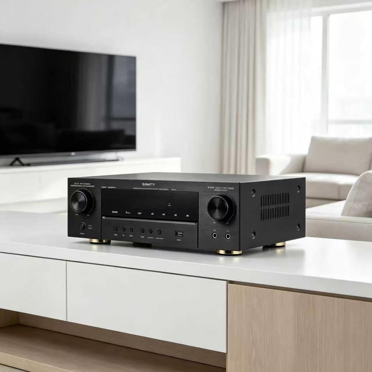 7.1‑Channel Home Theater AV Receiver, HDMI 2.0, Optical & Coaxial Digital Audio Ports, Uncompressed Surround‑Sound Amplifier for Home Cinema