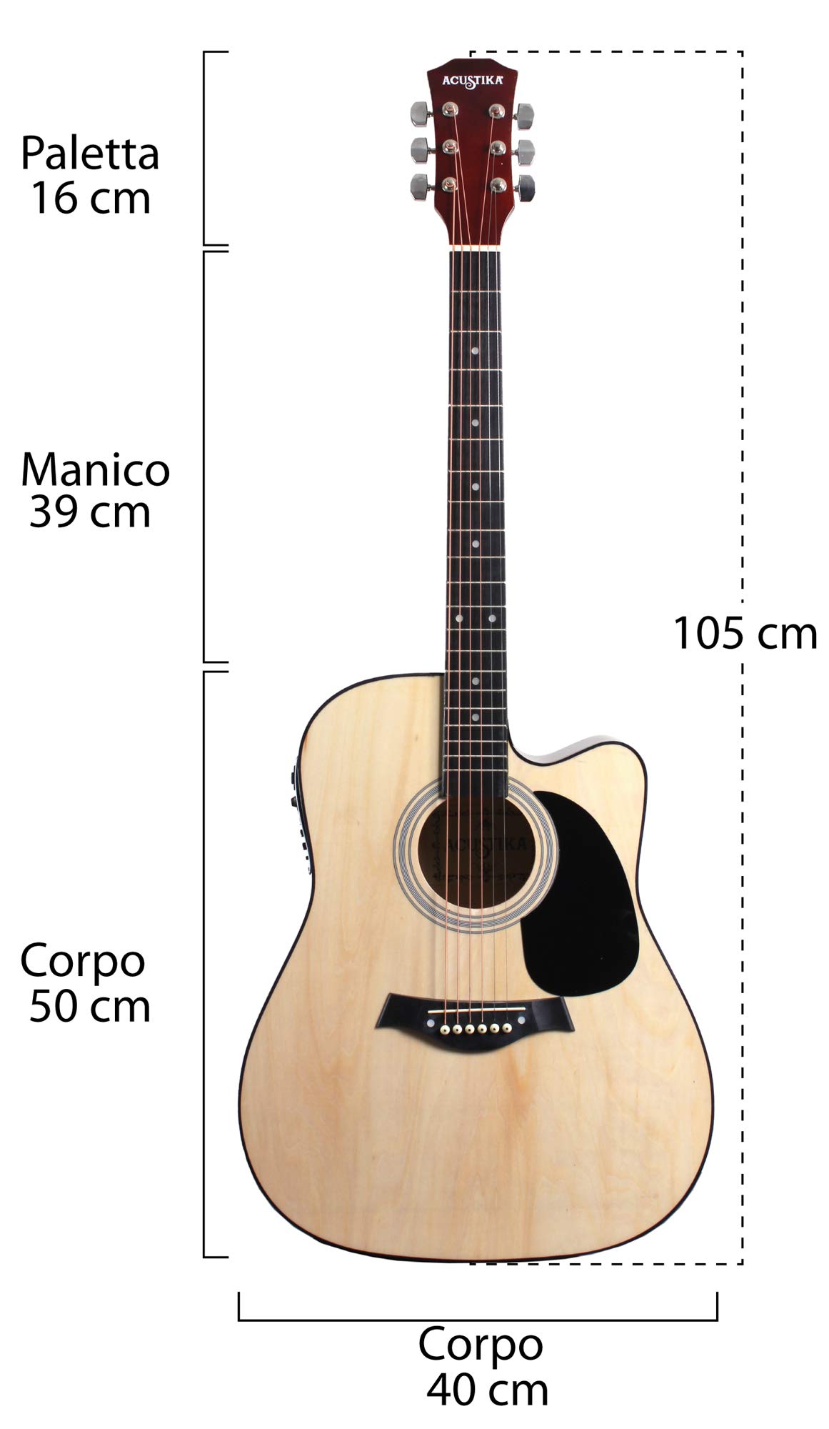 ACUSTIKA F310 Chitarra Acustica 41" 6 Corde Acciaio Rosso