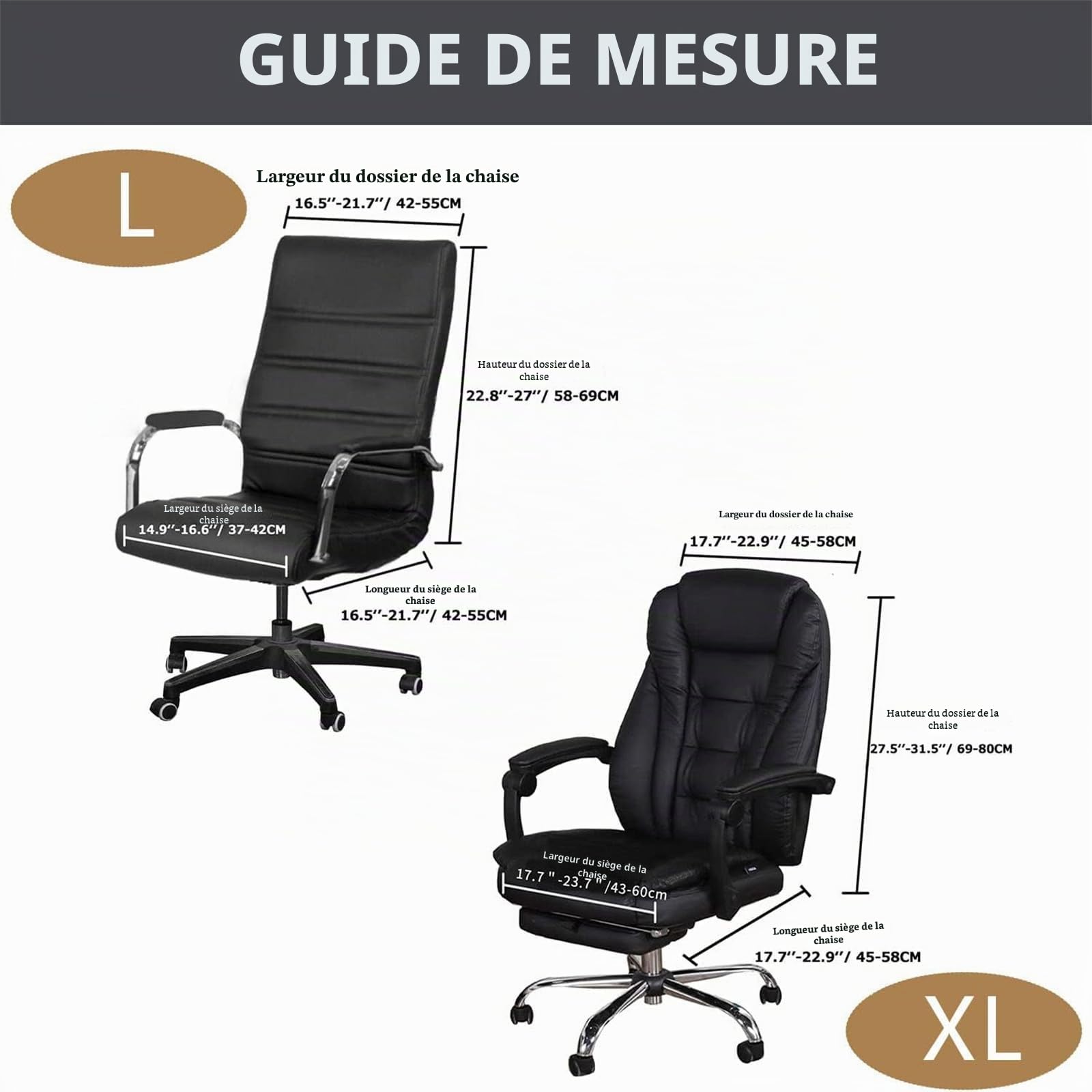 Housse de Chaise de Bureau avec Accoudoir Peluche Velours Couleur Unie,Housse pour Chaise Tissu élastique Amovible et Résistante pour Fauteuil de Bureau Rotatif Chaise,Noir - XL