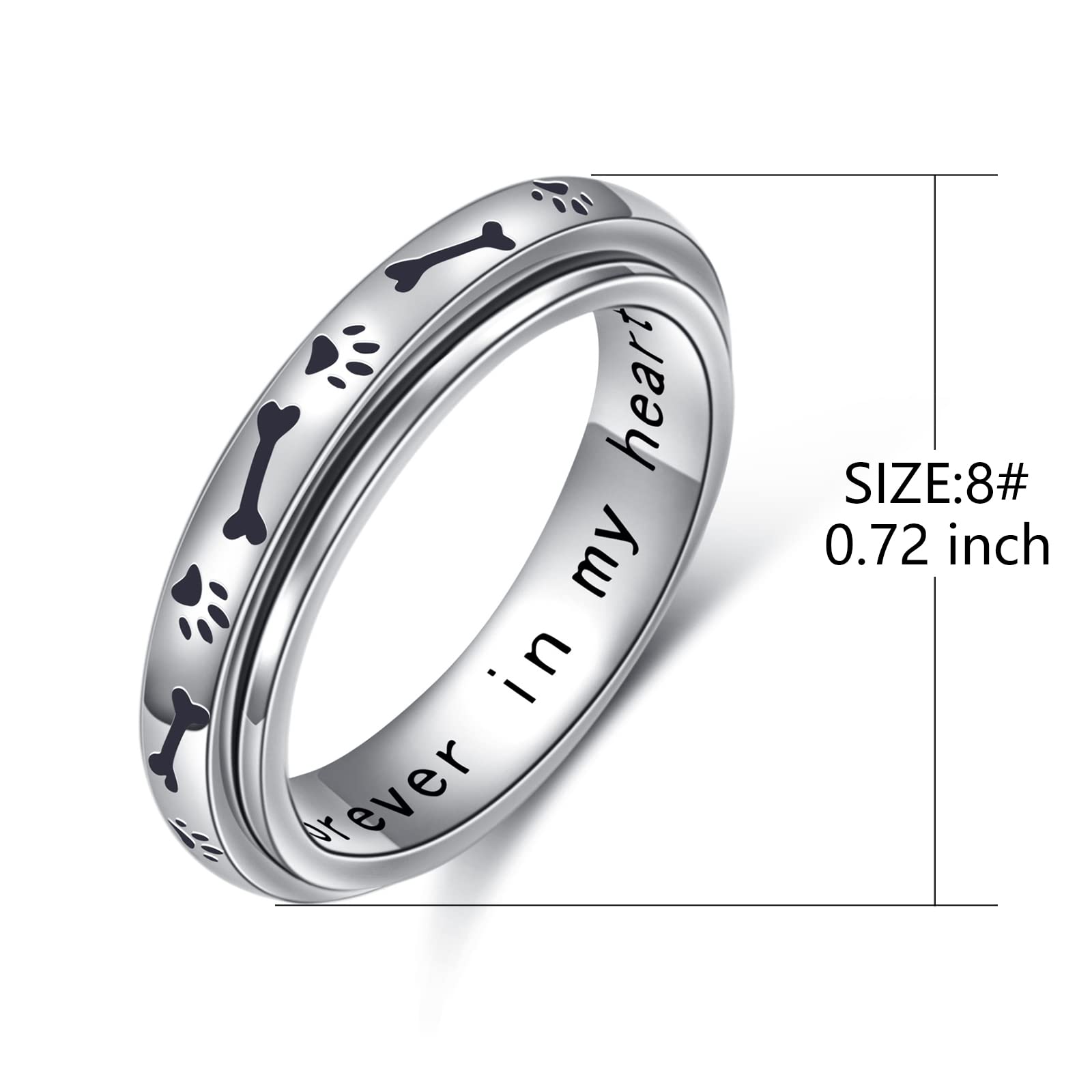 Anelli spinner per ansia, in argento Sterling S925, per alleviare la noia, ADHD, autismo, per ragazze adolescenti