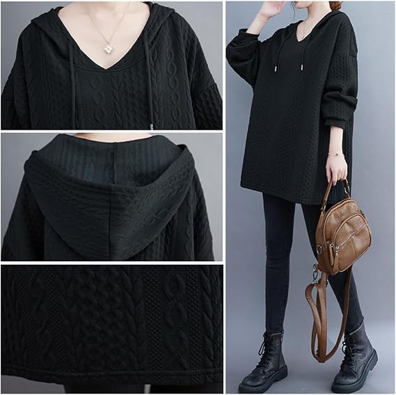Women Oversized Hoodies Fall Drawstring Sweatshirt Pullover