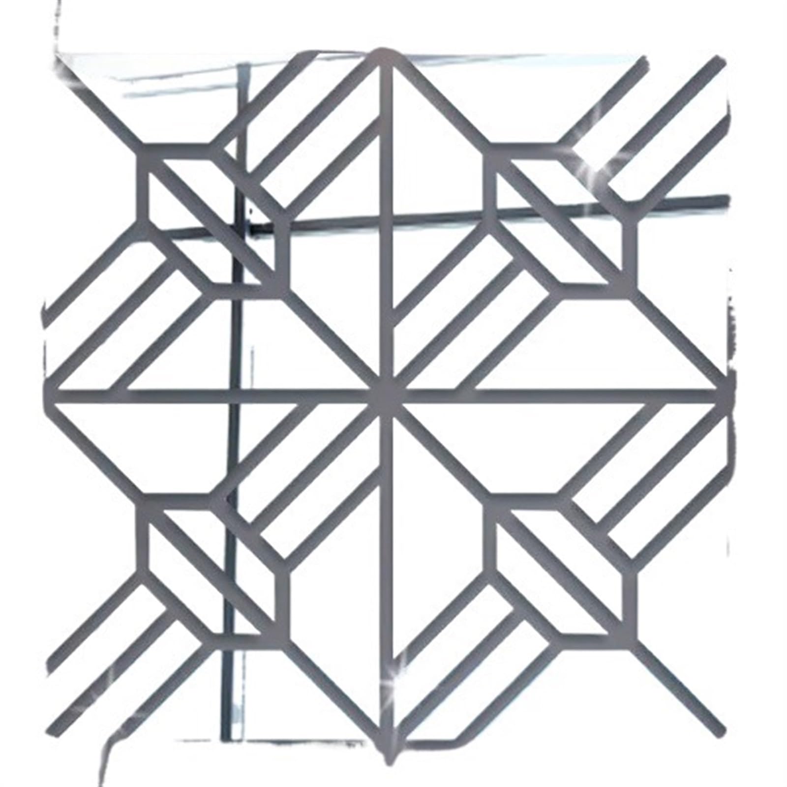 4pcs Square Hollow Mirror Wall Stickers Self-Adhesive Wallpaper DIY Mural for Living Room Bedroom Home Decoration for Bathroom(Silver,M 25x25cm 4pcs)