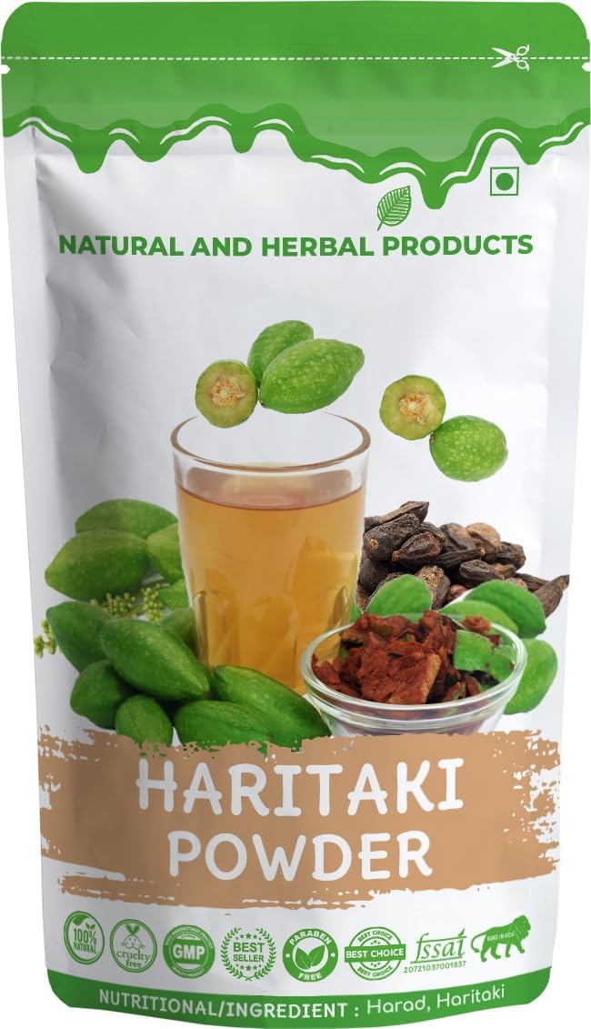Haritaki Powder for Eating | Drinking | Constipation | Churna | Weight Loss | Pure | Organic (100Gm) | Terminalia Chebula | Harade | Harad | Face | Dark Circles | Herbal Hair Growth & Face, Skin Pure