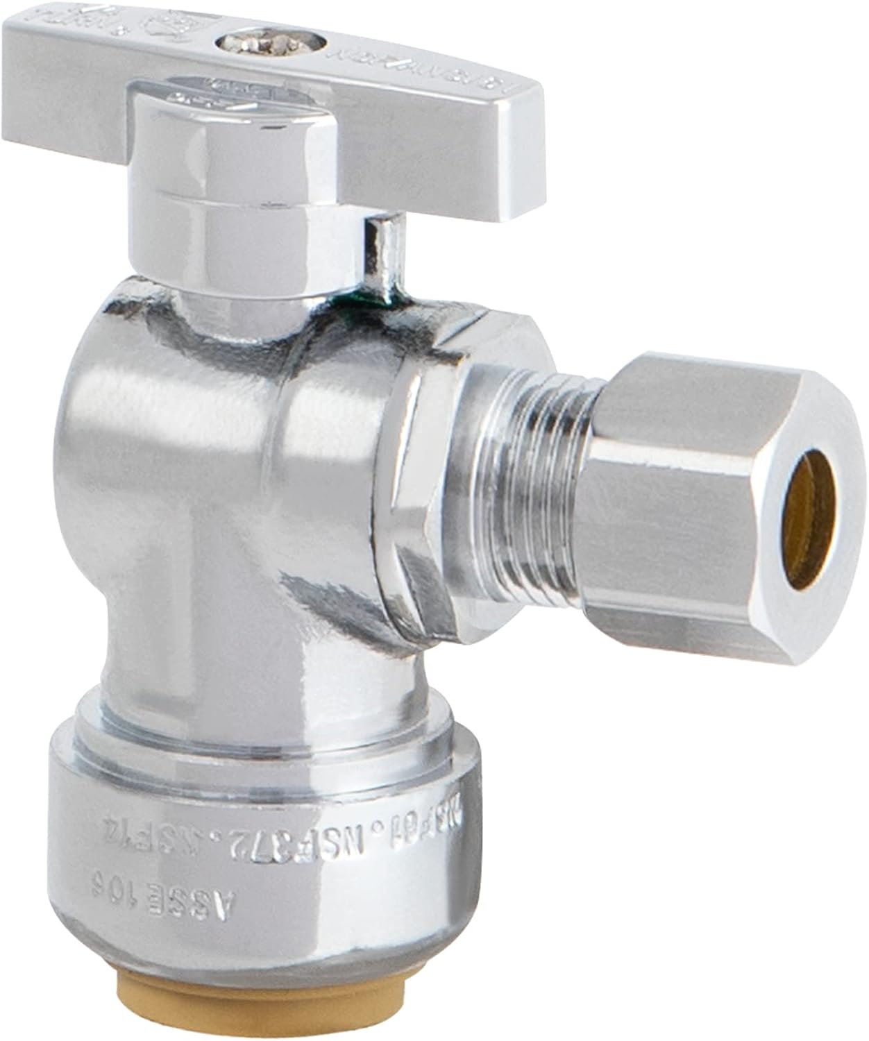 JUWO 1/2" x 3/8" OD Compression Angle Stop Valve, Sink Shut