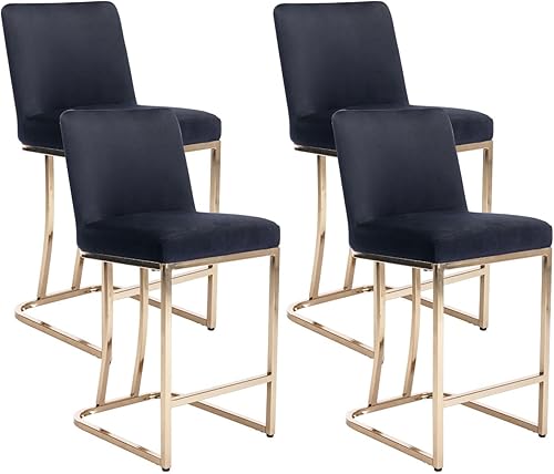 Miniatura 7 de RIVOVA Juego de 2 taburetes de bar de 24 pulgadas de altura de mostrador con respaldo, moderno taburete de bar de piel sintética para isla de