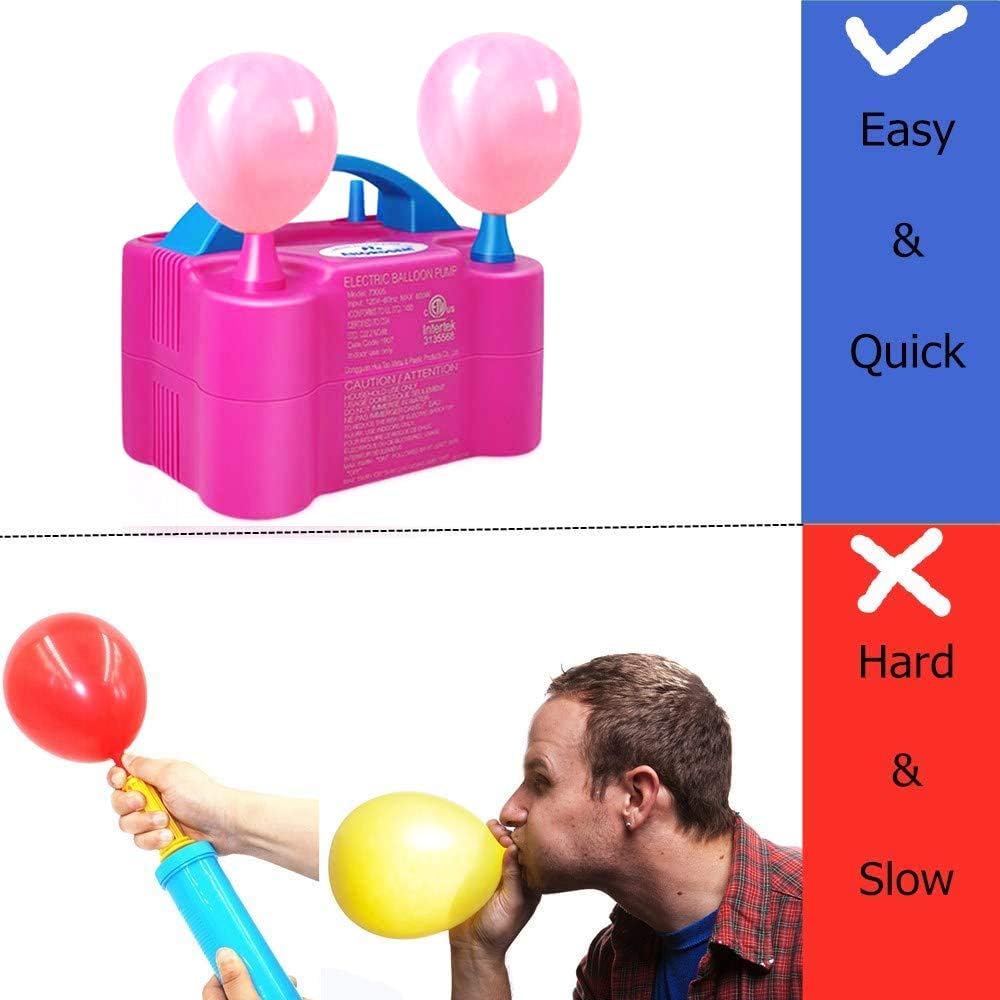 Balloon Pump Electric Balloon Air Inflator Automatic Multiple Balloon Blower ETL Approved Air Balloon Pump for Balloon Decoration (110-120V 600W)
