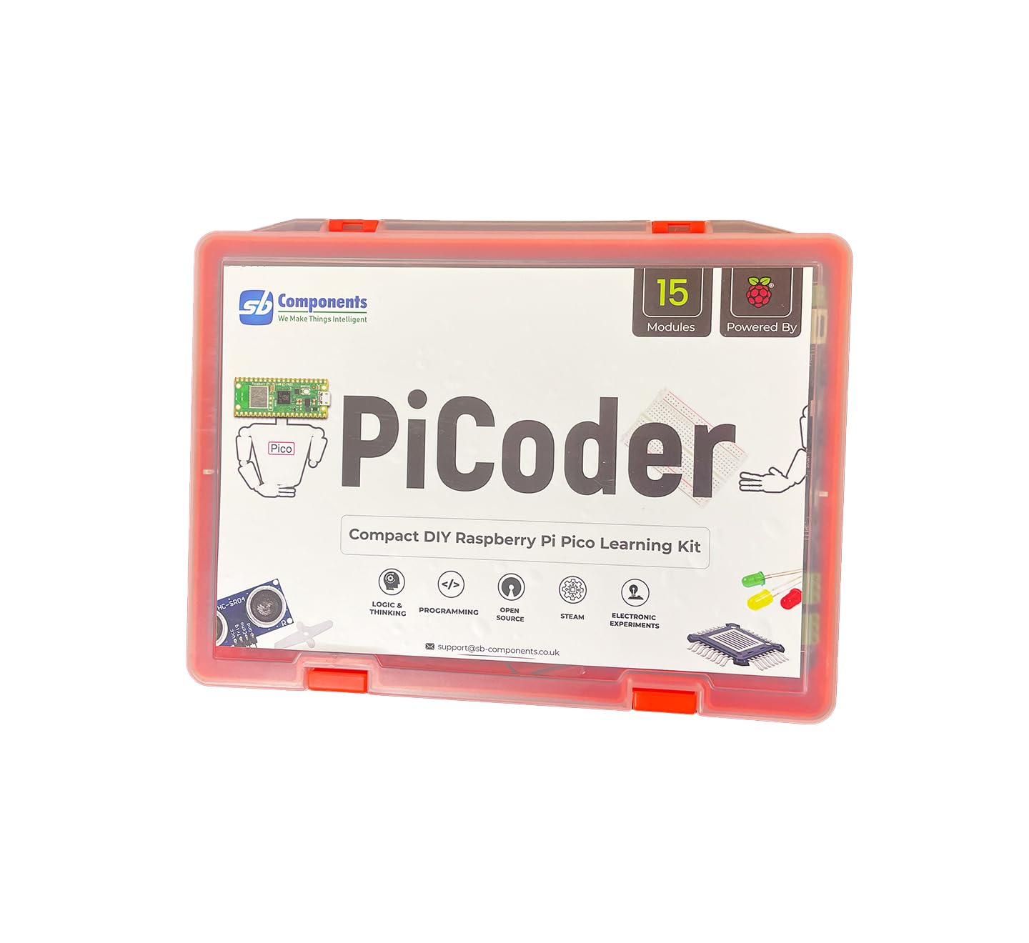 PiCoder Raspberry Pi Pico Kit Compatto FAI DA TE per Programmazione e Apprendimento Python, Codifica Grafica ed Elettronica STEM - LCD 3.2" Incluso