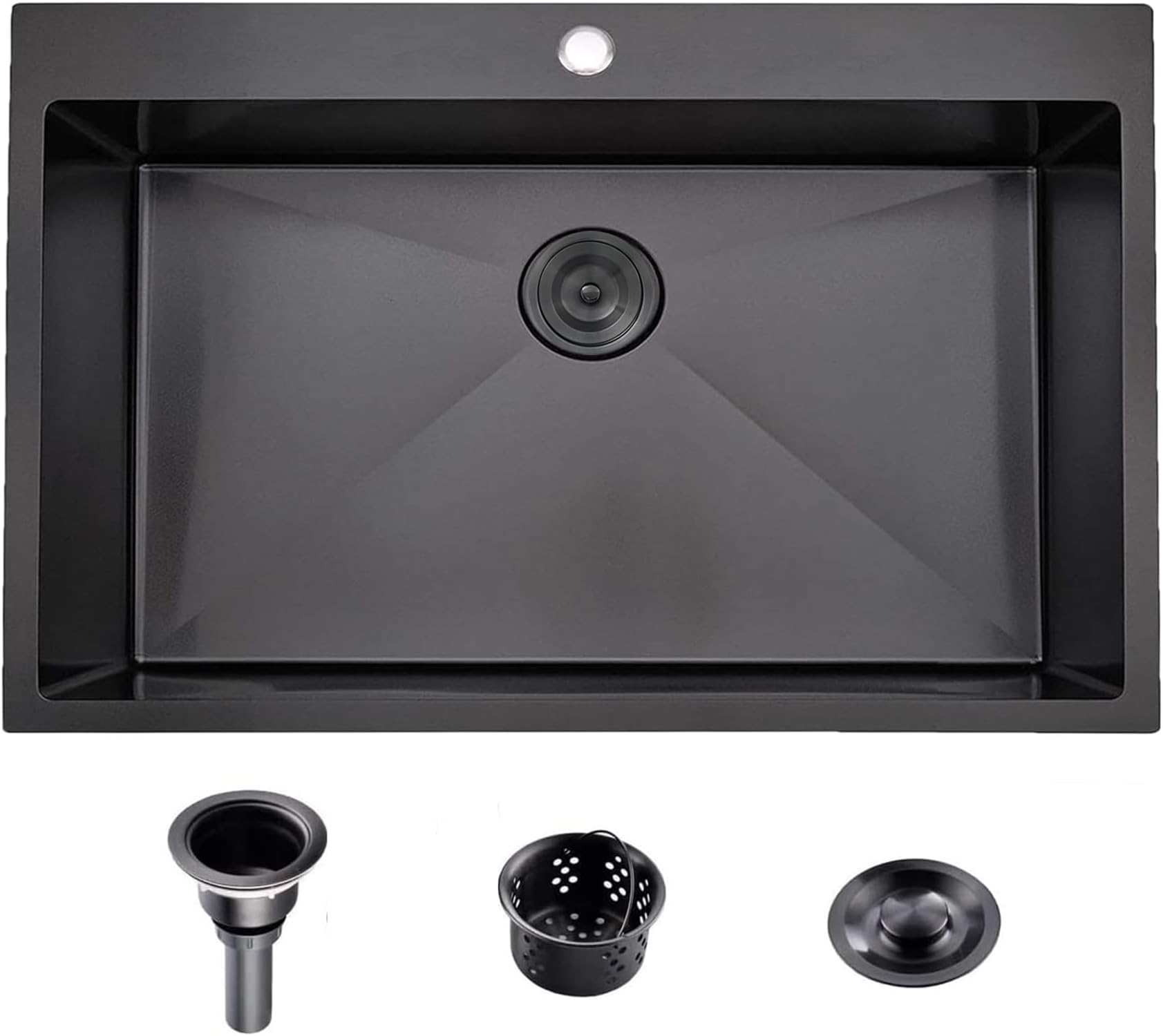 Comllen 28x18 inch Black Drop In Kitchen Sink
