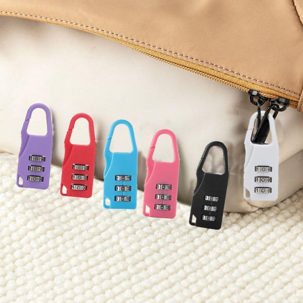 Mini Combination Padlock Safty Digit Backpack Combination Lock Portable 3 Dial Digit Bag Combination Padlock (Blue)