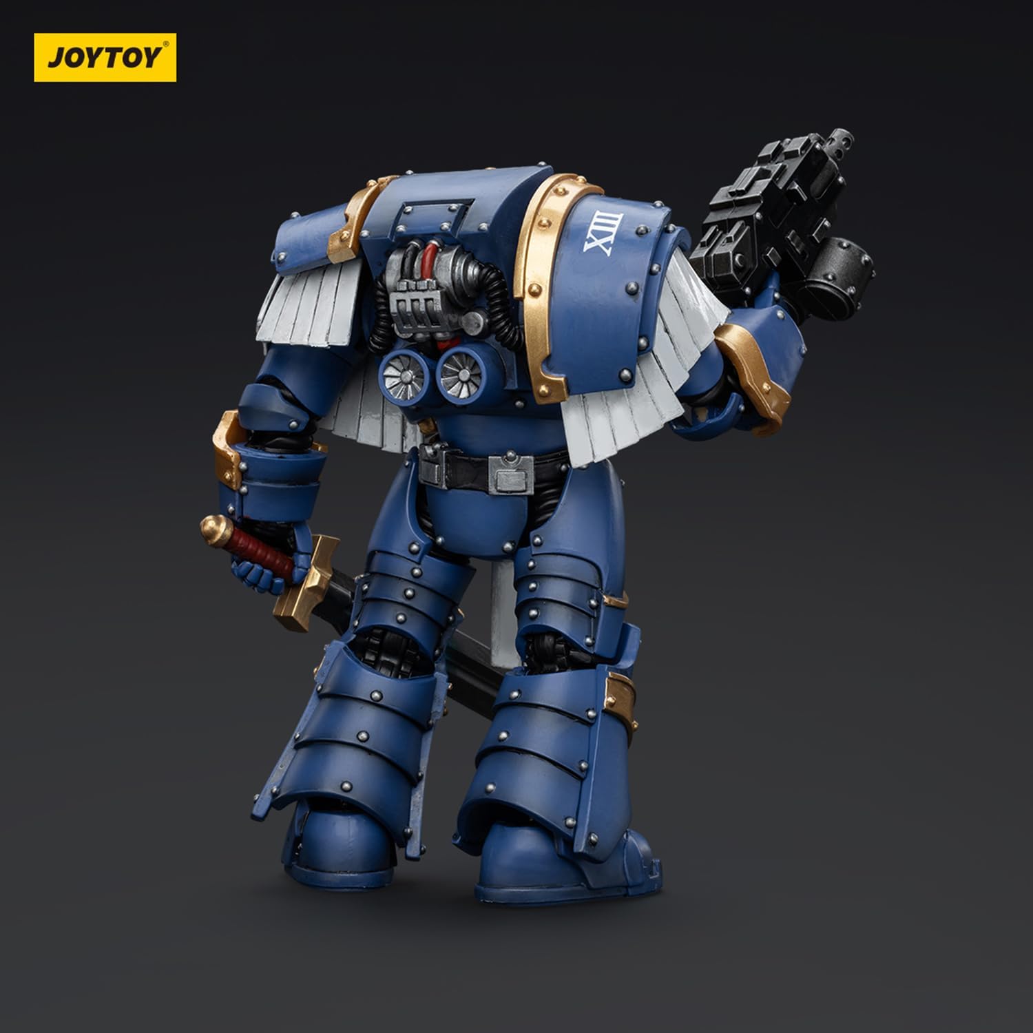JOYTOY Warhammer 40k Ultramarines, Ultramarines Cataphractii Terminator Squad Sergeant with Power Sword 1/18 Action Figure Collect Models, Dedicated to You Who Love Collecting