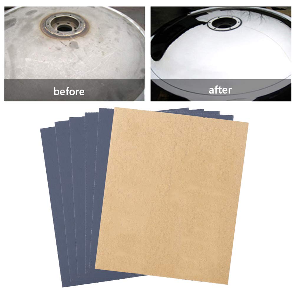 100 pezzi di carta vetrata professionale marrone resistente, grana P1500, per legno, metallo, carrozzeria, carteggiatura a secco, al carburo di silicio, resistente al calor