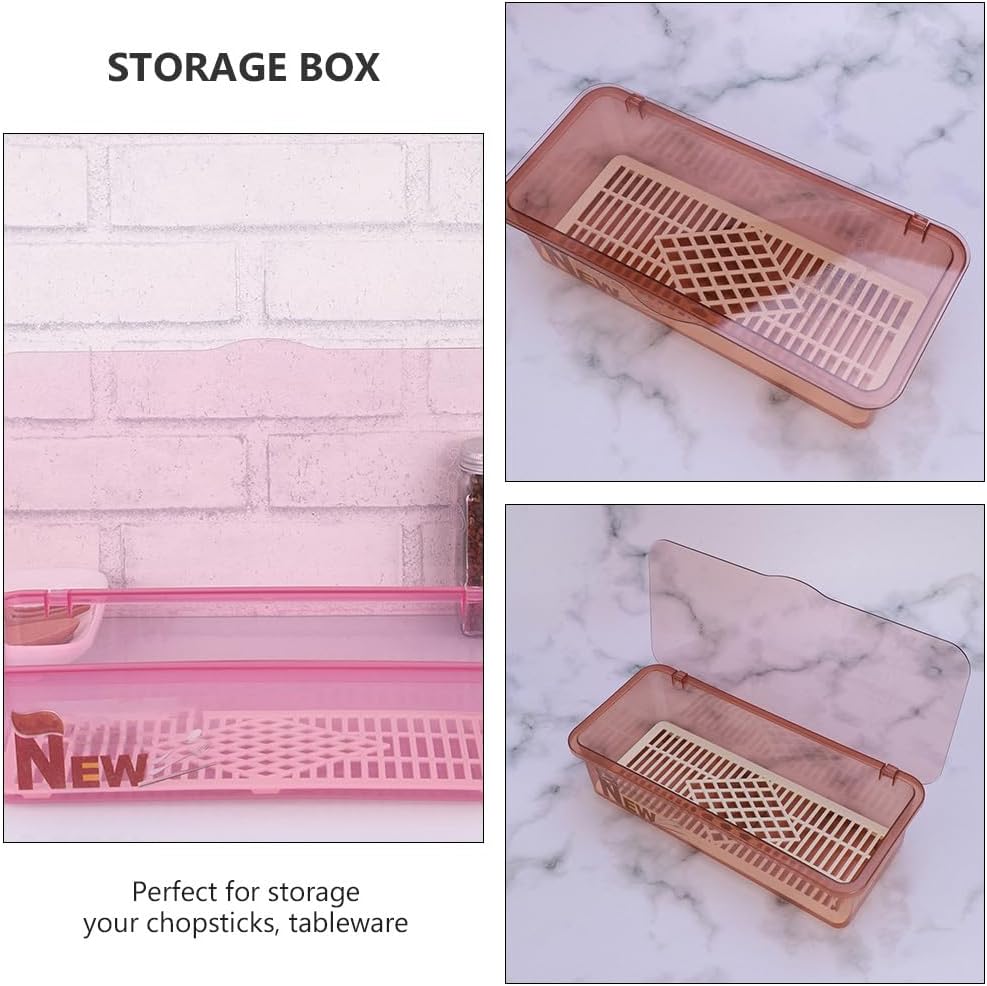 3pcs Plastic Cutlery Storage Boxes Utensil Organizer for Home Color Ideal for Chopsticks and Silverware Compact Kitchen Storage Solution
