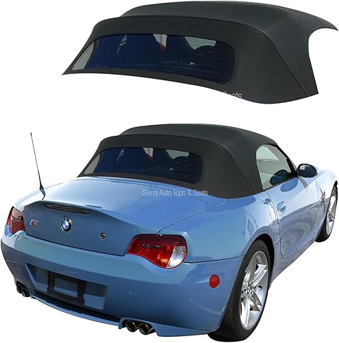 BMW Z4Convertible parte superior en haartz Stayfast Gamuza con ventana de vidrio Negro