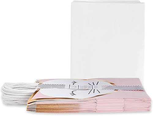 Miniatura 7 de Sparkle and Bash Bolsas de regalo de gato para recuerdos de fiesta de cumpleaños, 8 x 10 x 4.7 pulgadas, paquete de 15 y 20 hojas de pañuelos Azul y