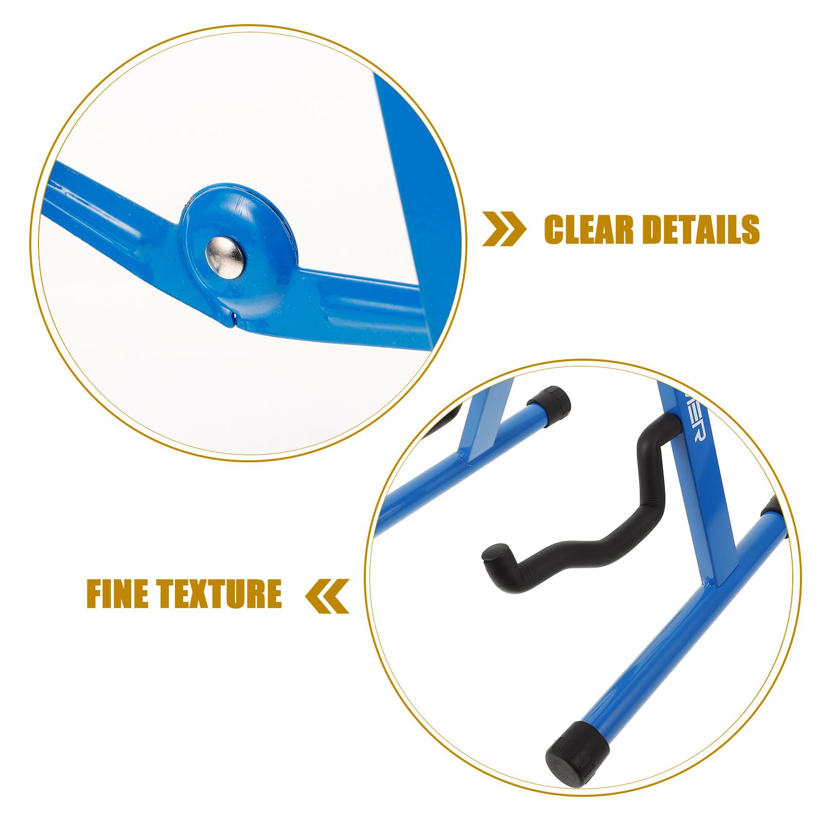 PRETYZOOM Supporto per Chitarra Singolo Pieghevole in Ferro Blu Resistente alla Deformazione Base in Gomma per Musicisti e Chitarre Acustiche e Bassi