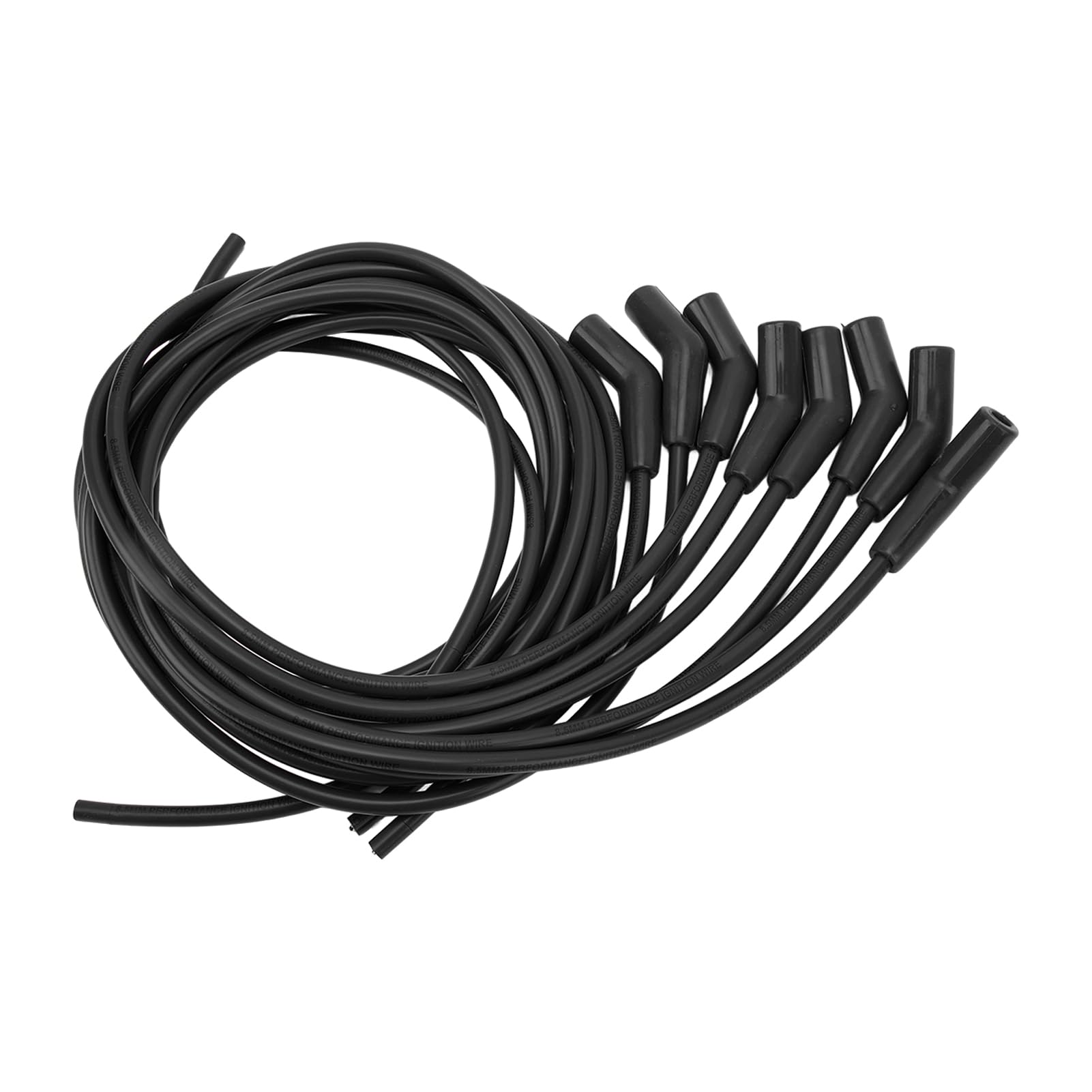 Cosiki Set cavi di accensione, diametro candele 8,5 mm, set cavi di accensione con copertura antipolvere per veicoli a 8 cilindri (nero)
