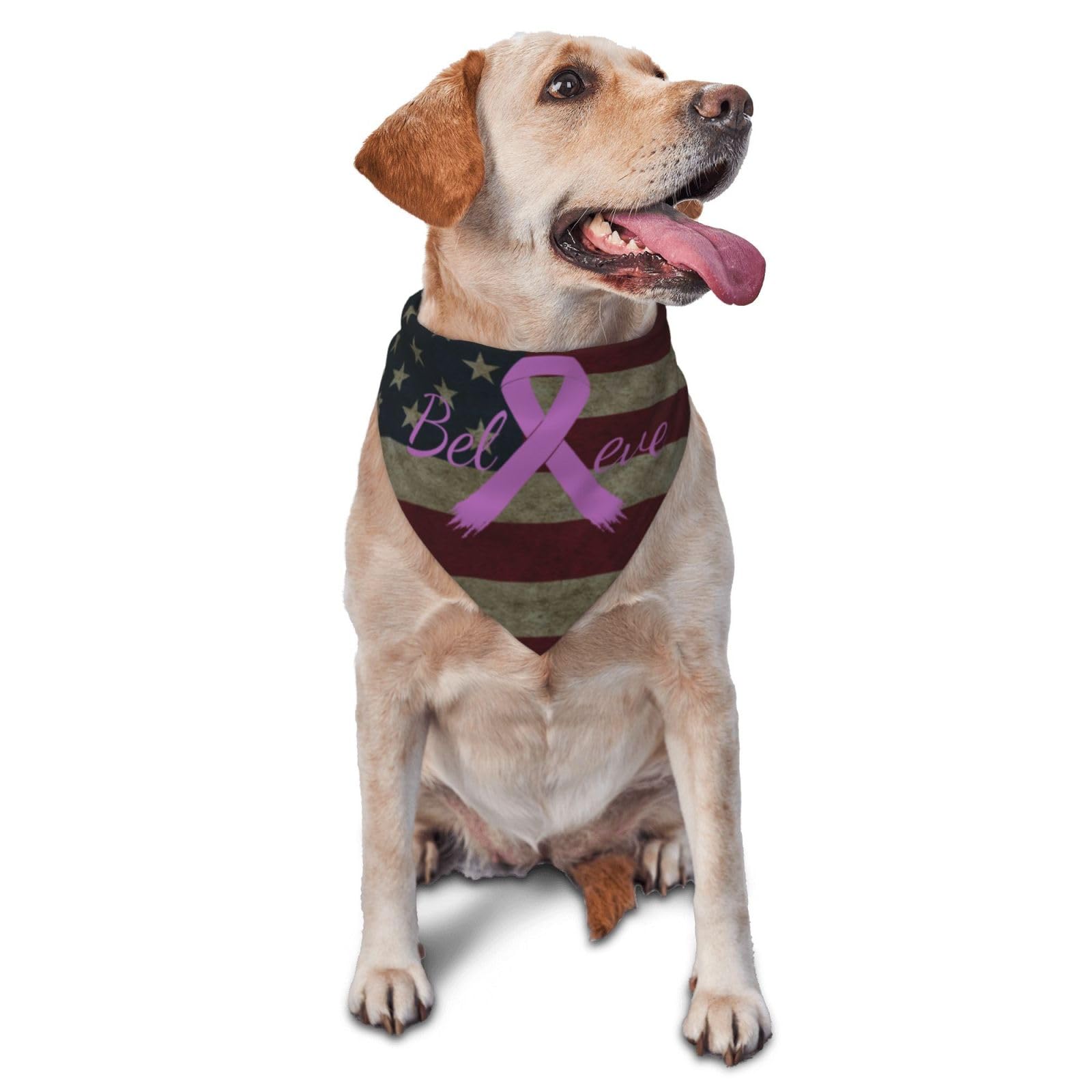 Cancer Believe Leiomyosarcoma Purple Ribbon Dog Scarf Pet Bandana Cat Pet Bibs