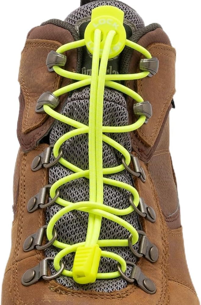 Lock Laces Premium Heavy Duty Elastic No-Tie Laces for Boots and Shoes (1 Pair)