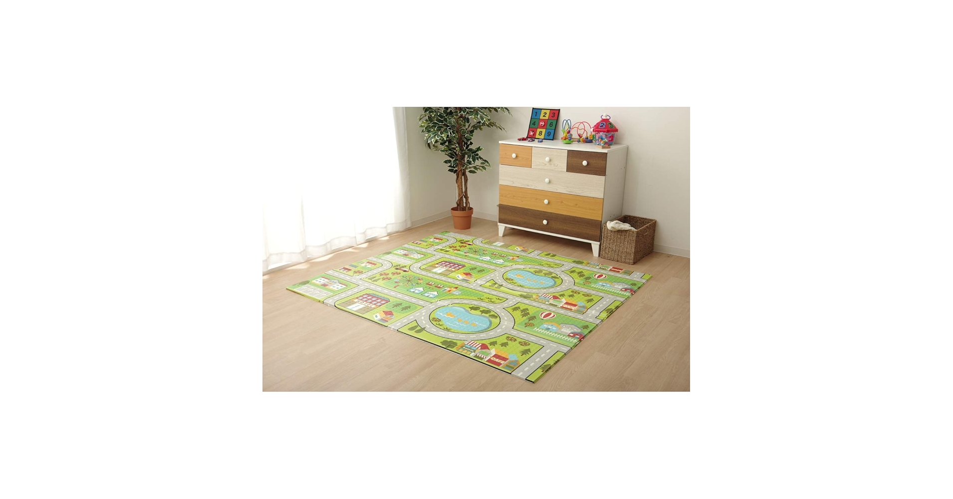 Amazon｜イケヒコ マット キッズプレイマット マップ&アニマル