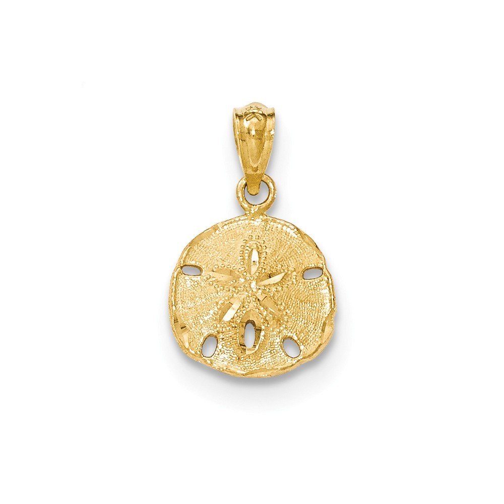 BillyTheTree Jewelry14K Yellow Gold Polished & Textured Sand Dollar Pendant