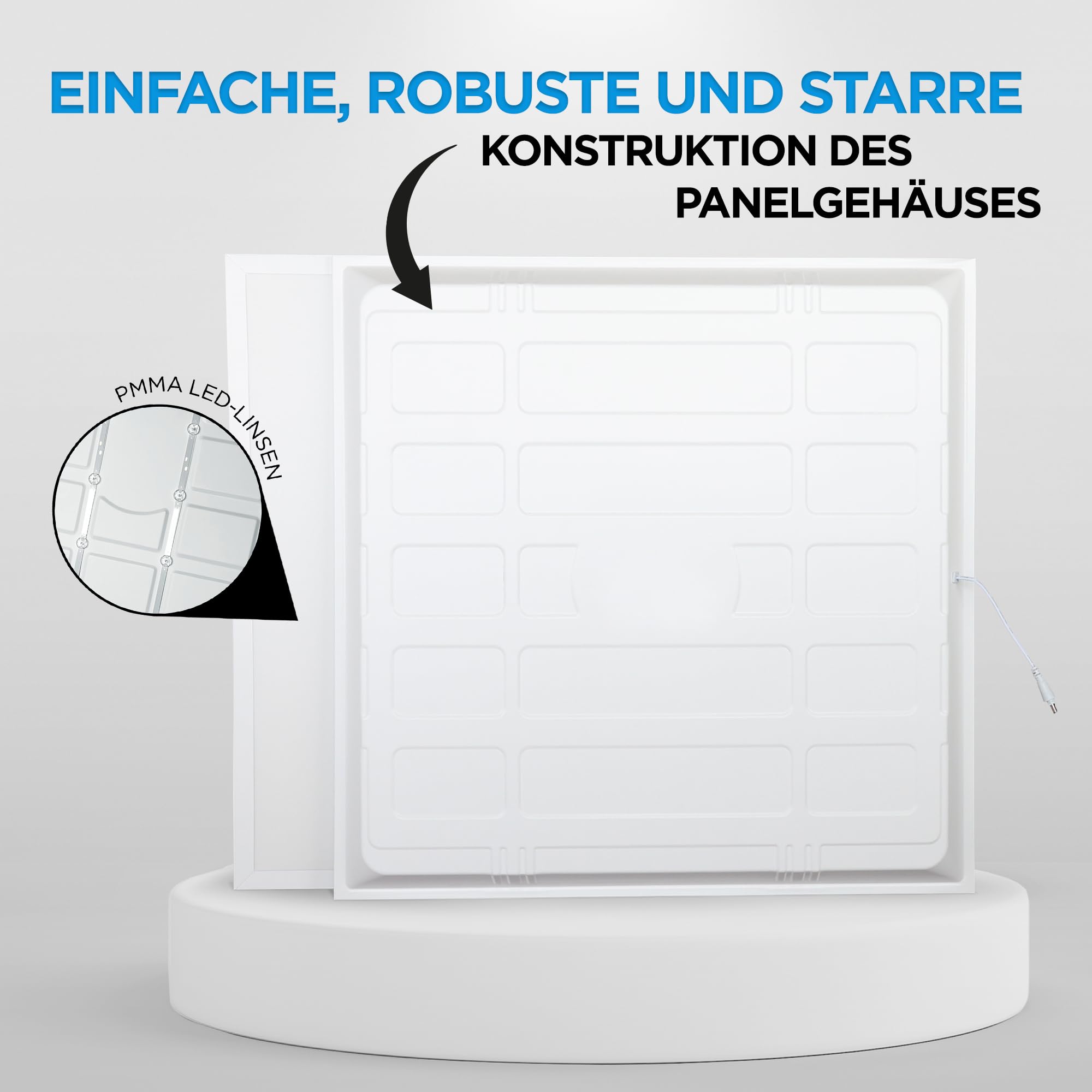 LECOM LED Panel 62x62 cm Kaltweiß 6500K 4000lm Aufputz mit Aufbaurahmen