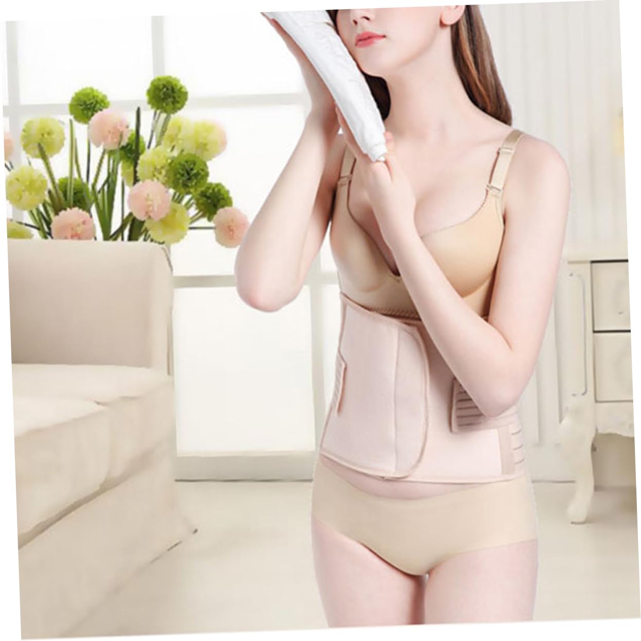 TOVINANNA Pregnancy Girdle Postpartum Belly Band Abdomen Belt for Women Waist Trimmer Maternity Support Belly Recovery Beige