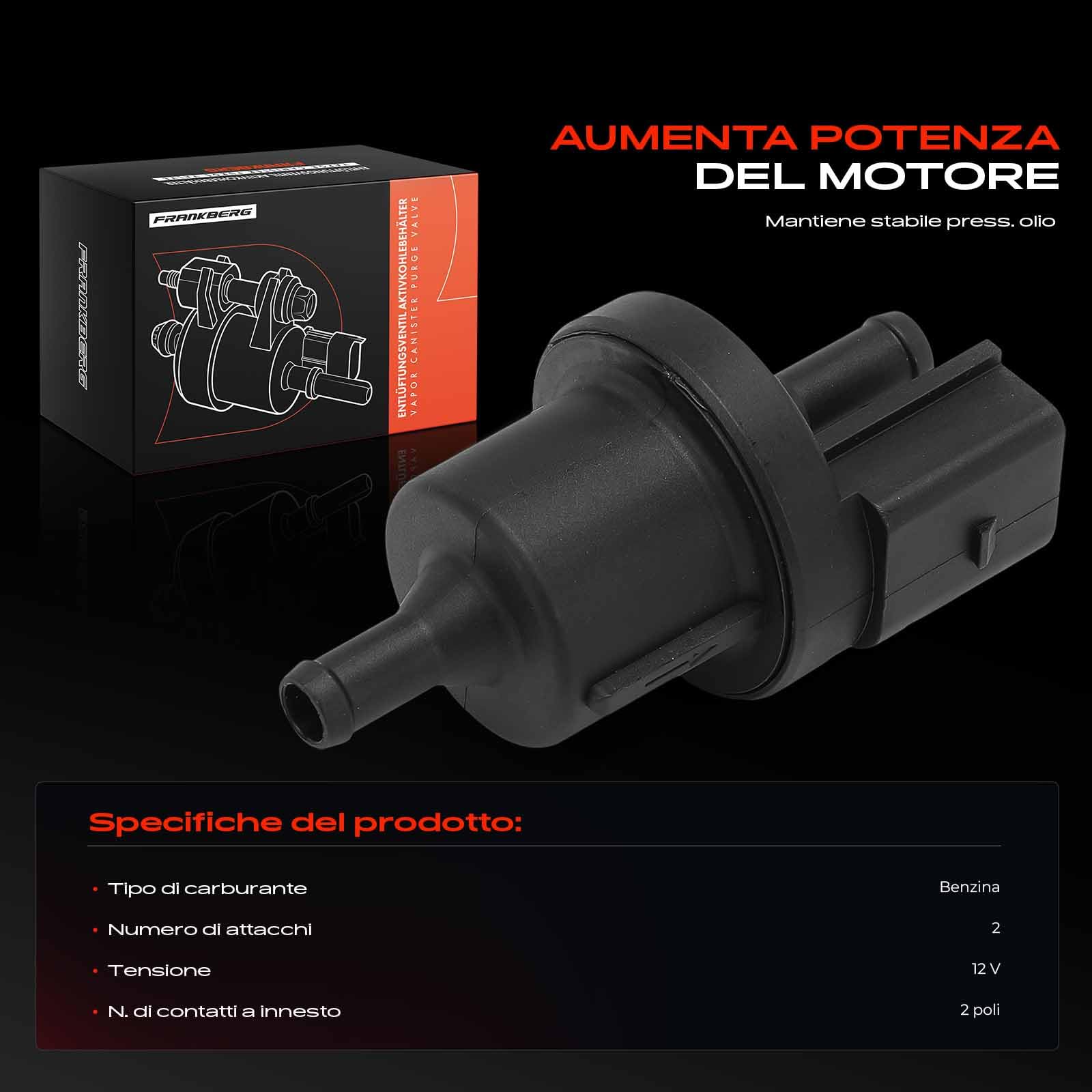 Frankberg Valvola di sfiato Valvola di sfiato serbatoio Benzina Compatibile con Golf VI 5K1 Fabia II 542 Polo 9A 9N Ibiza IV 6J5 6P1 Polo 9A 9N Octavi.a II 1Z3 Fabia II 542 Replace# 6Q0906517