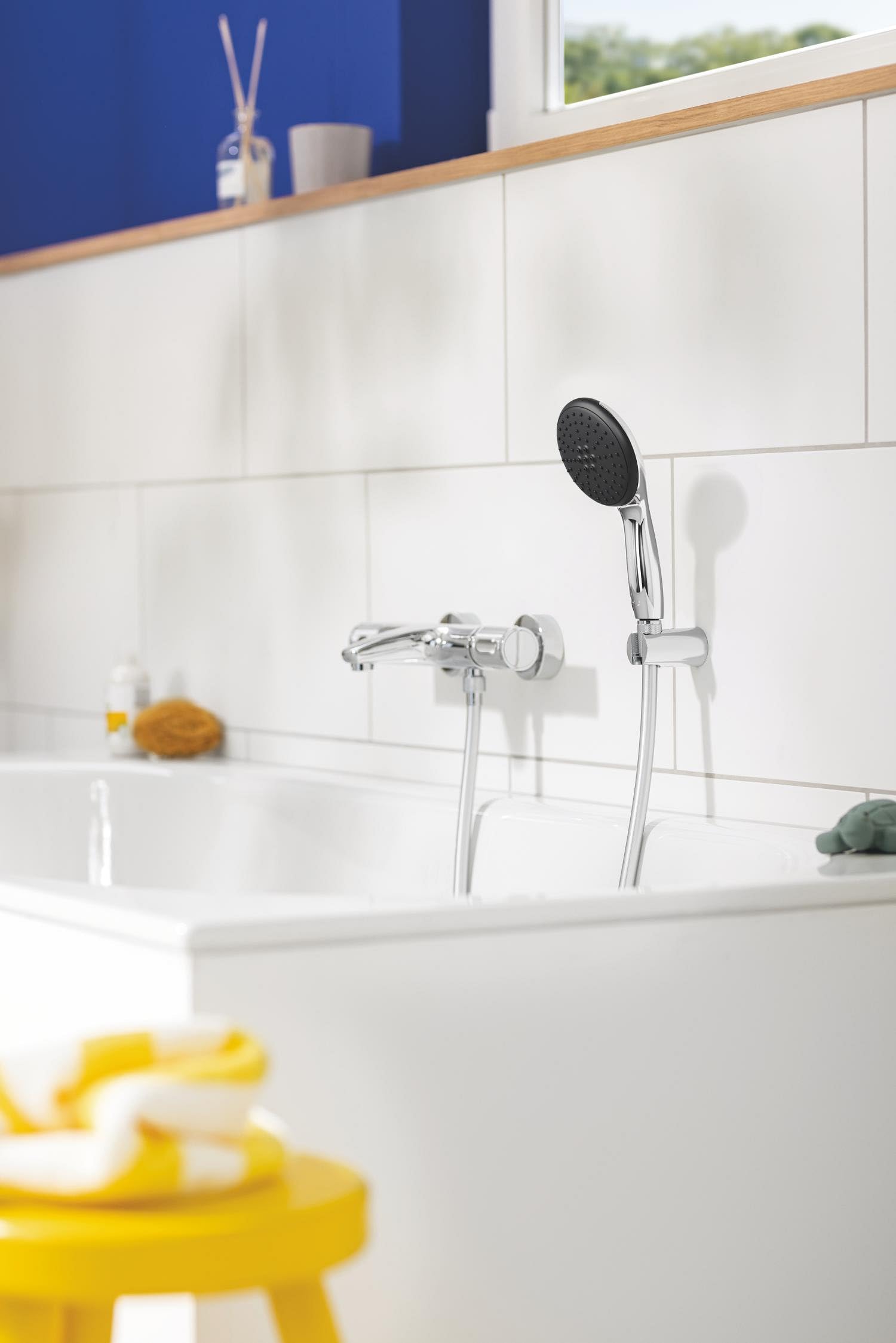 GROHE Vitalio Start 110 Manopola Doccino Doccia (2 getti, SmartSwitch, SpeedClean anticalcare, bordo in silicone antiurto), Cromo, 2794610E